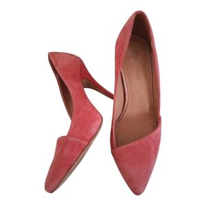 Madewell Mira Suede Red Pumps Heels size 9